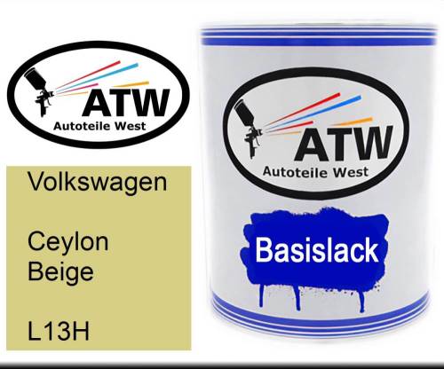 Volkswagen, Ceylon Beige, L13H: 1L Lackdose, von ATW Autoteile West.